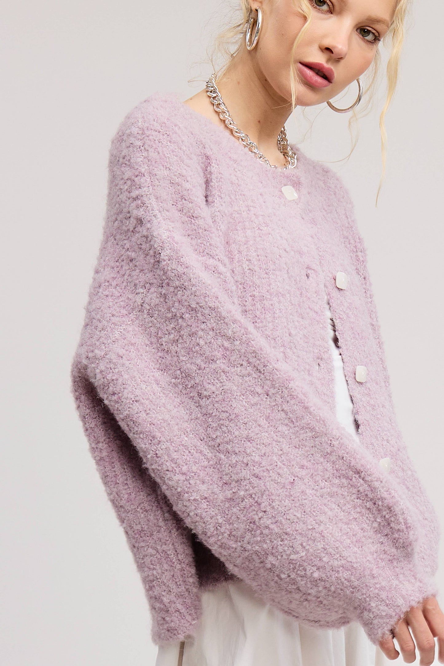 Confetti Balloon Sleeve Cardigan