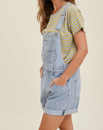 Cuffed Denim Shortall