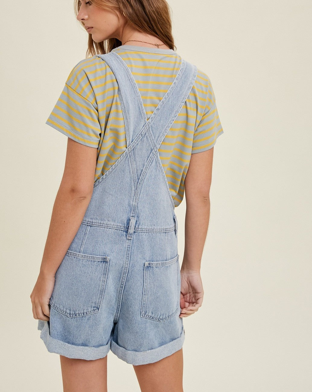 Cuffed Denim Shortall