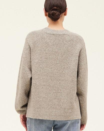 Relaxed Knit Cardigan in Granite